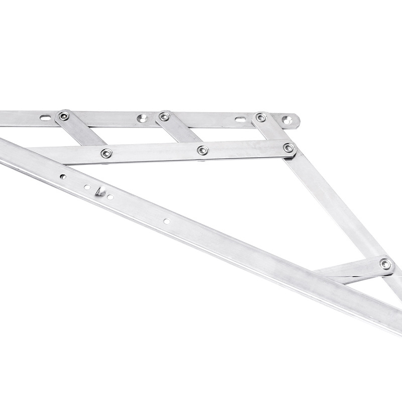 Set de accesorii pentru uși și ferestre din oțel inoxidabil, tijă cu șapte legături, sprijin glisant pentru fereastră, braț de susținere împotriva vântului și balam praf pentru partea superioară și inferioară