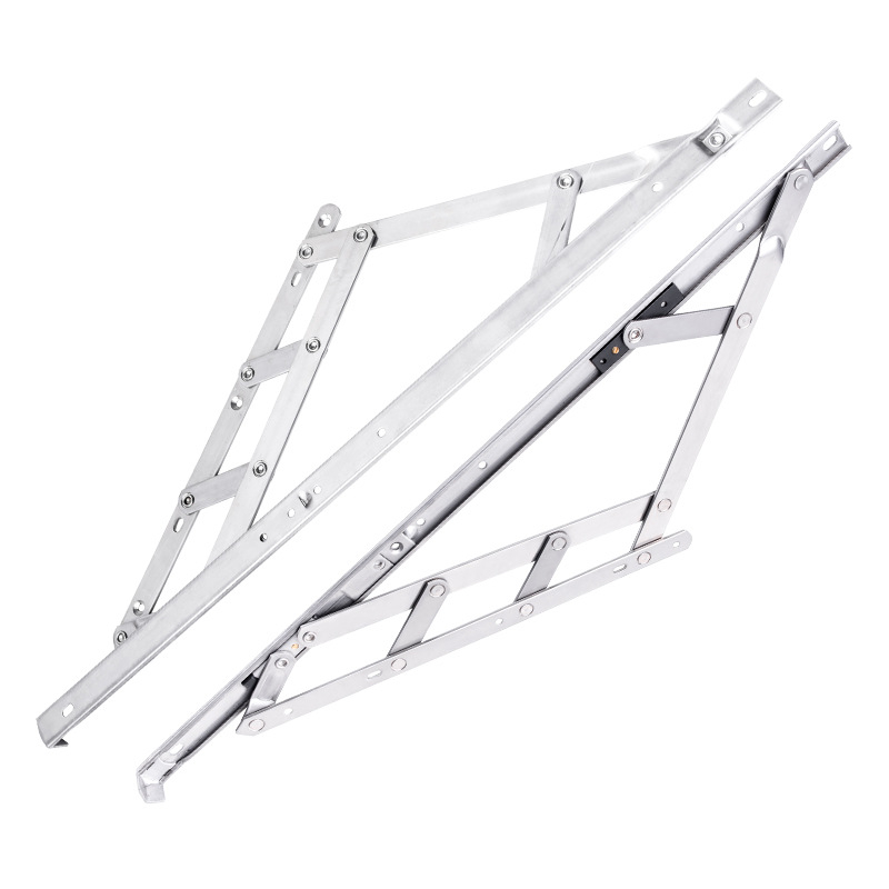 Set de accesorii pentru uși și ferestre din oțel inoxidabil, tijă cu șapte legături, sprijin glisant pentru fereastră, braț de susținere împotriva vântului și balam praf pentru partea superioară și inferioară