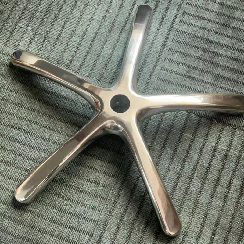 Bază din aliaj de aluminiu cu cinci stele, picioare lustruite pentru scaun de birou, personalizate după desene