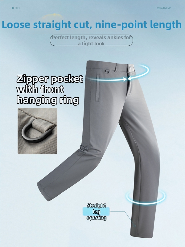 2025 letné pánske cropped nohavice – ultra tenké, chladné, rovný strih, voľná silueta