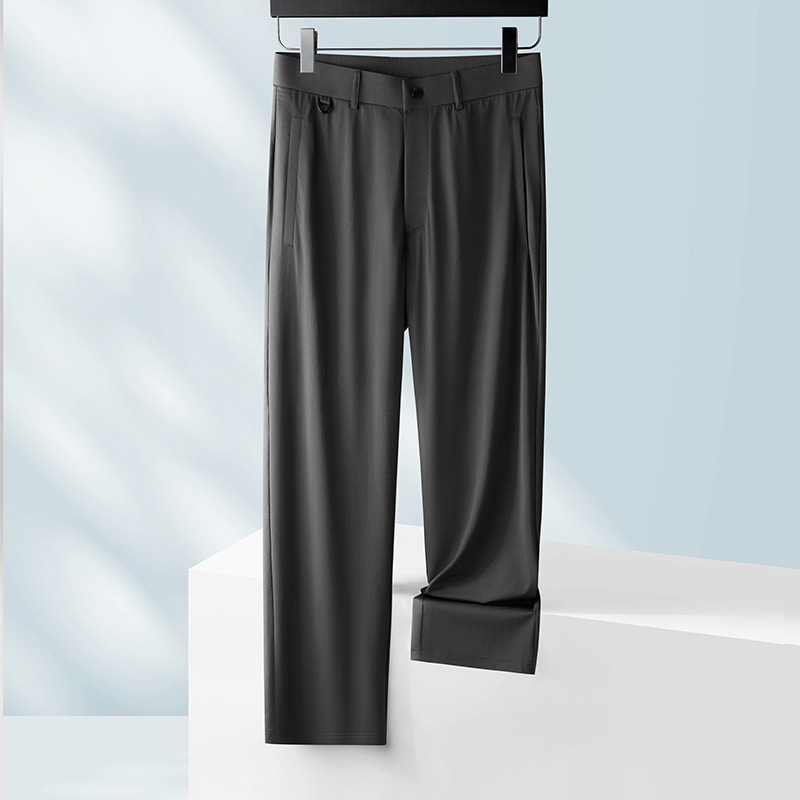 Pantaloni bărbătești cropped, vară 2025 – ultra-subțiri, răcoroși, croi drept, croială relaxată