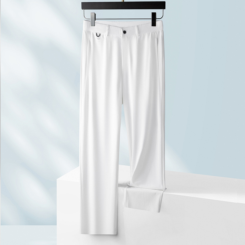 Pantaloni bărbătești cropped, vară 2025 – ultra-subțiri, răcoroși, croi drept, croială relaxată
