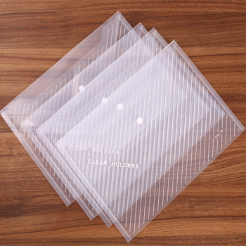 Geantă de documente din plastic A4 transparentă, cu închidere cu capse, depozitare documente la birou, dimensiuni 31,5×23,5 cm