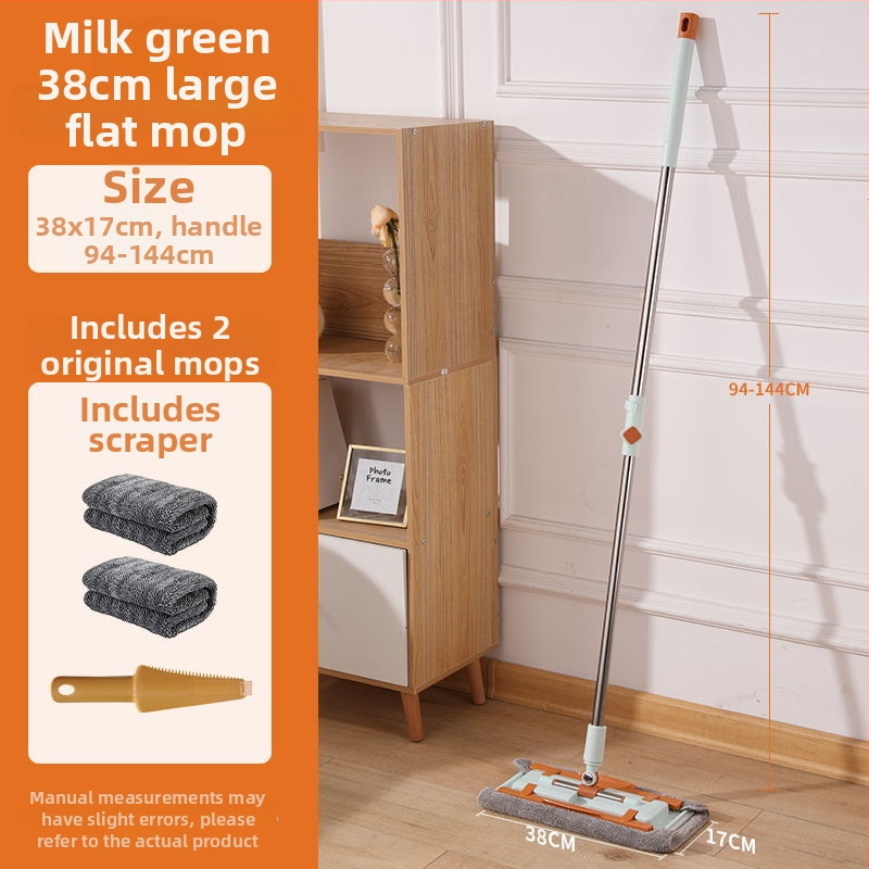 Meitianle clip-on plochý mop s textilom, teleskopický 120–140 cm, hlava 38/42 cm, mikrovlákno, domáce upratovanie