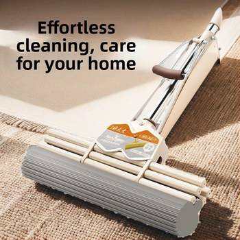 Mop s PVA hubkou a valčekom, bez použitia rúk, pre domov a internát, dvojradový