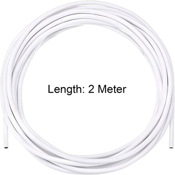 Sfoară de 2 m, 4 inele tip ochi de oaie și 4 cârlige în formă de semn de întrebare – set accesorii perdele din sfoară plastificată