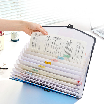 Mapă A4 portabilă tip acordeon cu închidere prin clips, organizator pentru documente, capacitate mare