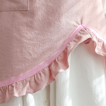 Șorț din bumbac fără mâneci, cu margine dantelată – stil coreean, pentru bucătărie casnică, gătit și grădină
