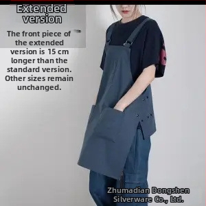 Bezrukávová zástera vo vestovom štýle pre kaviareň a čajovňu, vodotesná a olejovzdorná, catering a kuchyňa reštaurácie, potlač loga, polyester, moderný minimalistický štýl