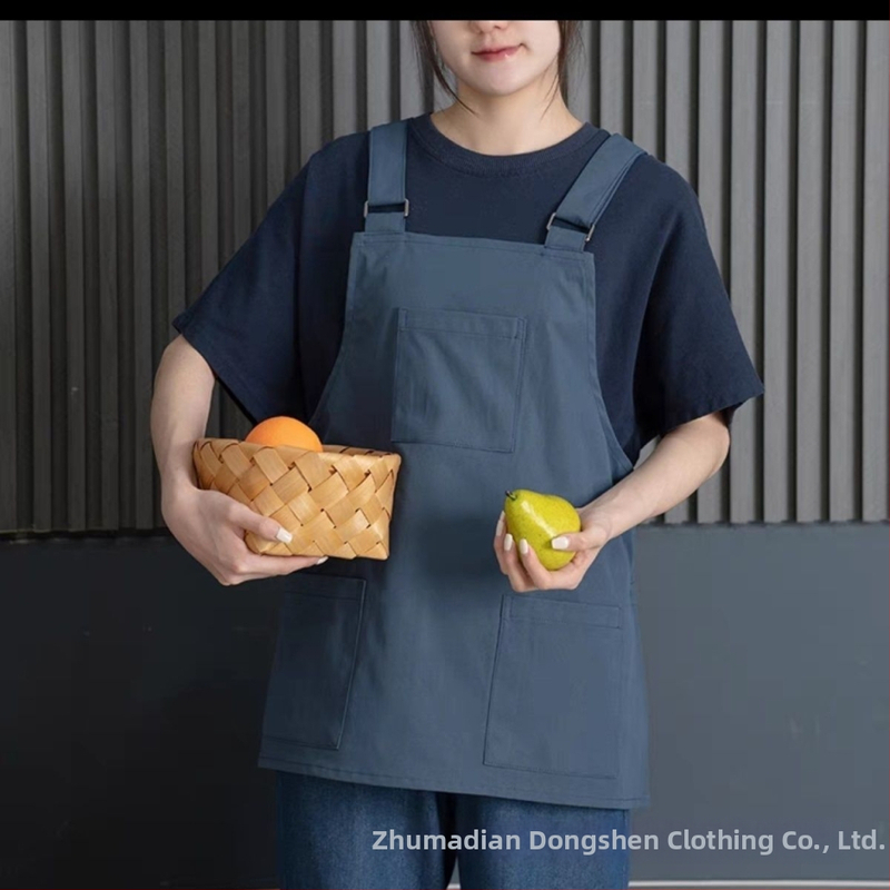 Bezrukávová zástera vo vestovom štýle pre kaviareň a čajovňu, vodotesná a olejovzdorná, catering a kuchyňa reštaurácie, potlač loga, polyester, moderný minimalistický štýl