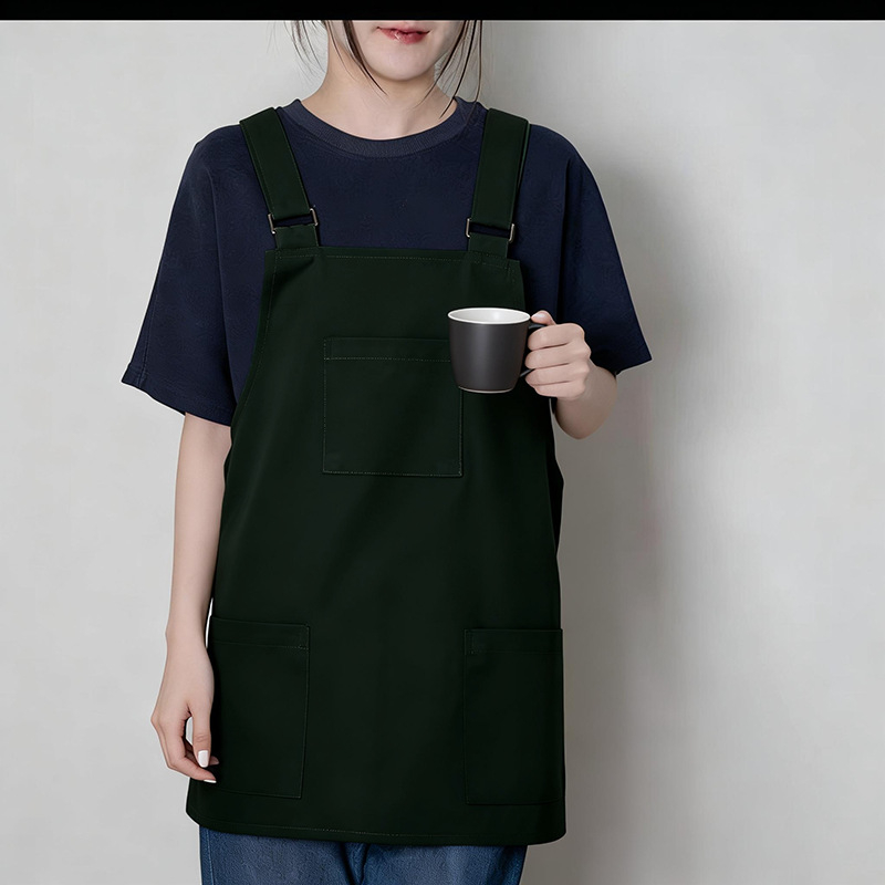 Șorț fără mâneci în stil vestă pentru cafenea și ceai cu lapte, rezistent la apă și la ulei, pentru catering și bucătăria restaurantelor, imprimare logo, poliester, stil modern minimalist