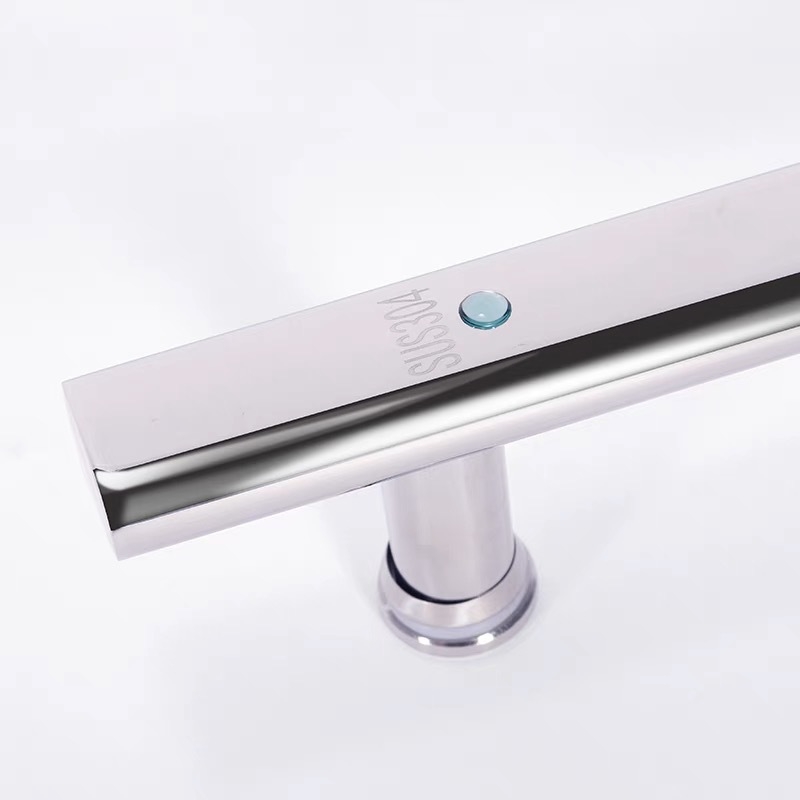 Bifan mâner din oțel inoxidabil 304 pentru ușa din sticlă a cabinei de duș, mâner glisant pentru baie, distanța dintre găuri 440 mm, design modern minimalist