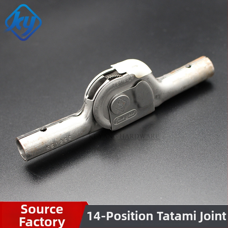 Zubový kĺb pre skladaciu stoličku v japonskom štýle tatami, s nastaviteľnými uhlami v 14 a 42 polohách