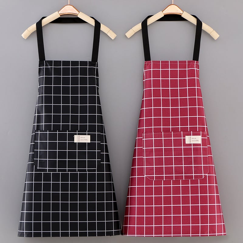 Șorț din PVC, fără mâneci, impermeabil pentru bucătărie, model modern minimalist, cu dungi sau carouri