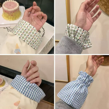 Manșete din material drăguț, în stil japonez, cu utilizare dublă, pentru primăvară