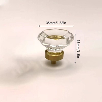 Mâner de dulap din cristal octogonal, stil european, montaj fără găurire