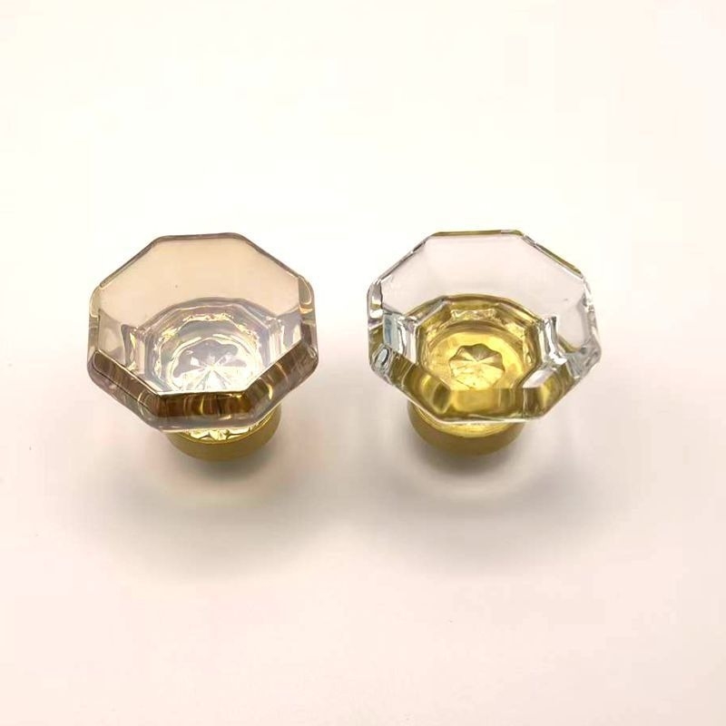 Mâner de dulap din cristal octogonal, stil european, montaj fără găurire