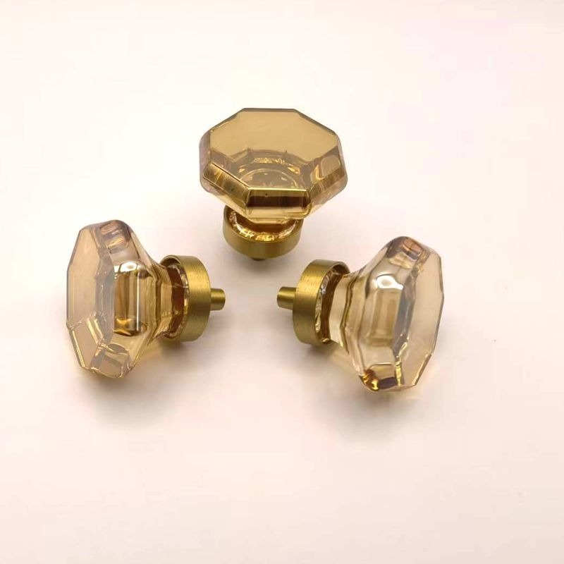 Mâner de dulap din cristal octogonal, stil european, montaj fără găurire