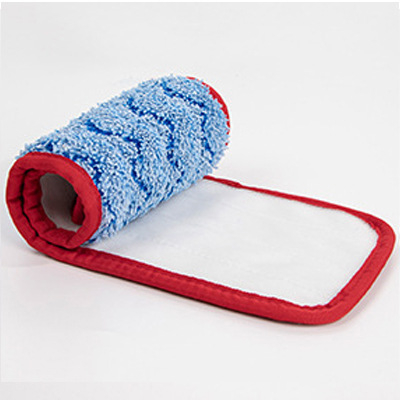 Mop plat cu fibră microfină ultra-fină, țesătură în model în valuri, sistem codificat pe culori, detașabil și lavabil la temperaturi înalte, pentru uz casnic.