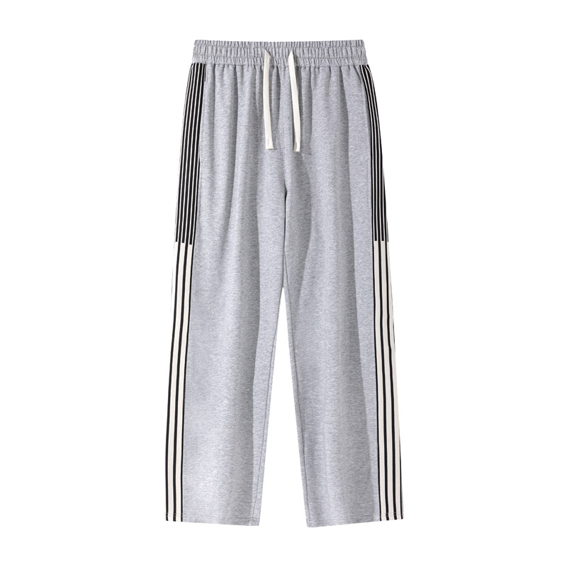 Pantaloni casual cu dungi, stil american, drepți, vară pentru bărbați tineri, ușori, pantaloni sport