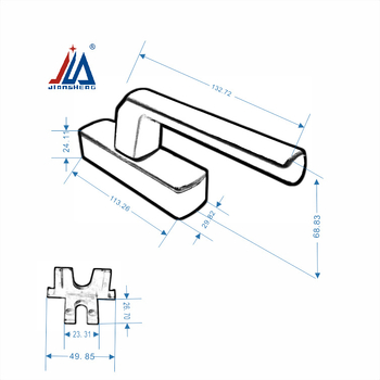Set de mânere pentru uși și ferestre din aluminiu cu despărțire termică, Jiansheng, model LS830, deschidere interioară/înclinare
