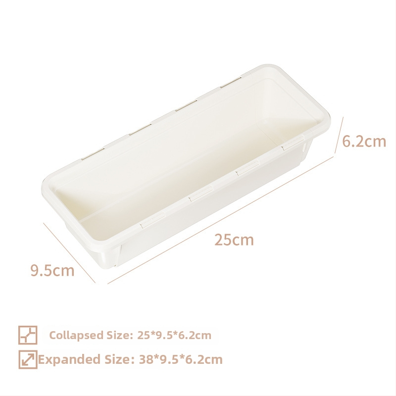 Cutie telescopică pentru sertar, organizator din plastic pentru tacâmuri cu compartiment pentru bețișoare