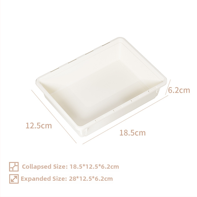 Cutie telescopică pentru sertar, organizator din plastic pentru tacâmuri cu compartiment pentru bețișoare