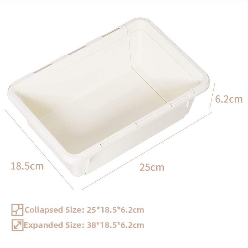 Cutie telescopică pentru sertar, organizator din plastic pentru tacâmuri cu compartiment pentru bețișoare