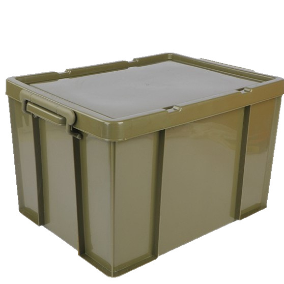 Cutie de depozitare verde militar pentru haine și cărți în cămin, organizator plastic cu capacitate mare pentru haine, cutie pentru portbagaj