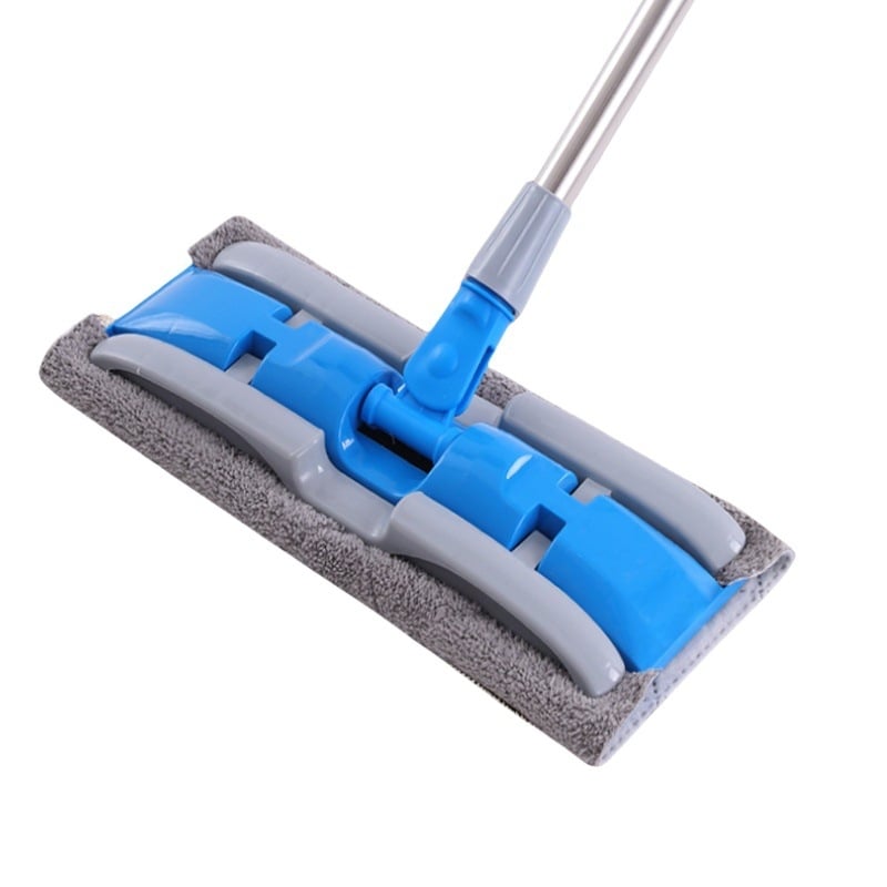 Langjing mop plat cu mâner extensibil, rotație de 360°, țesătură detașabilă, curățare uscată și umedă, pentru podele din lemn, microfibră