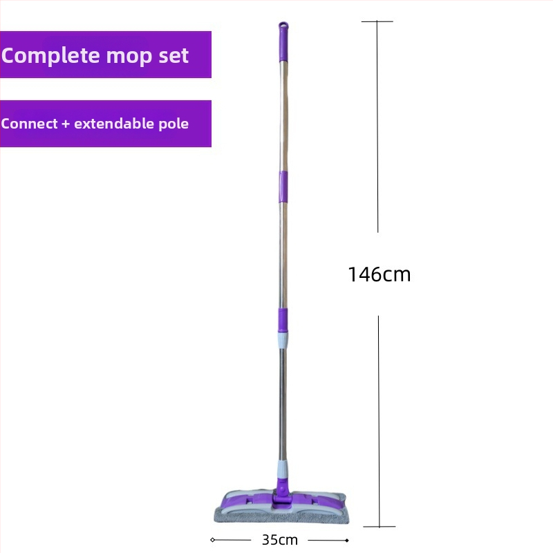 Langjing plochý mop s teleskopickou rukoväťou, 360° otáčanie, odnímateľná handra, suché a mokré upratovanie, drevené podlahy, mikrovlákno