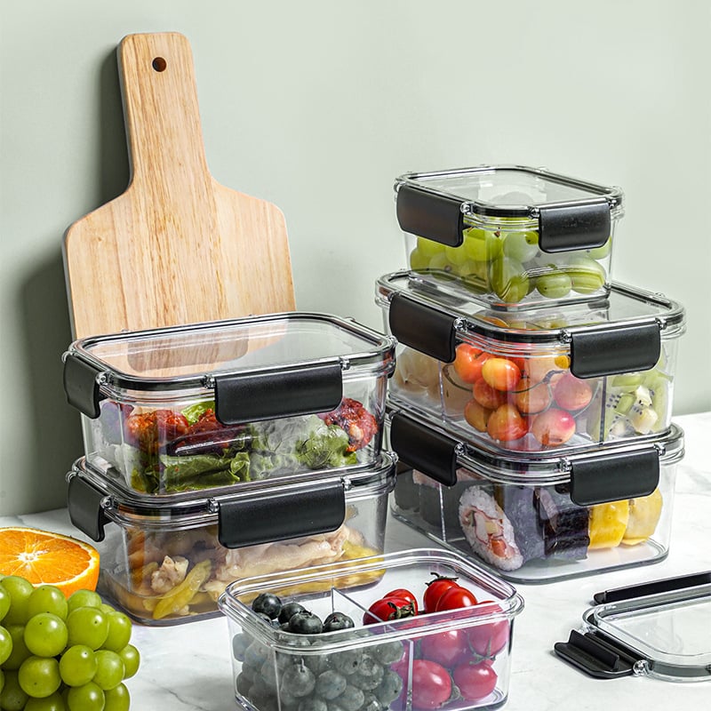 Cutie de păstrare a prospețimii pentru bucătărie, plastic alimentar transparent, cutie etanșă pentru fructe și prânz