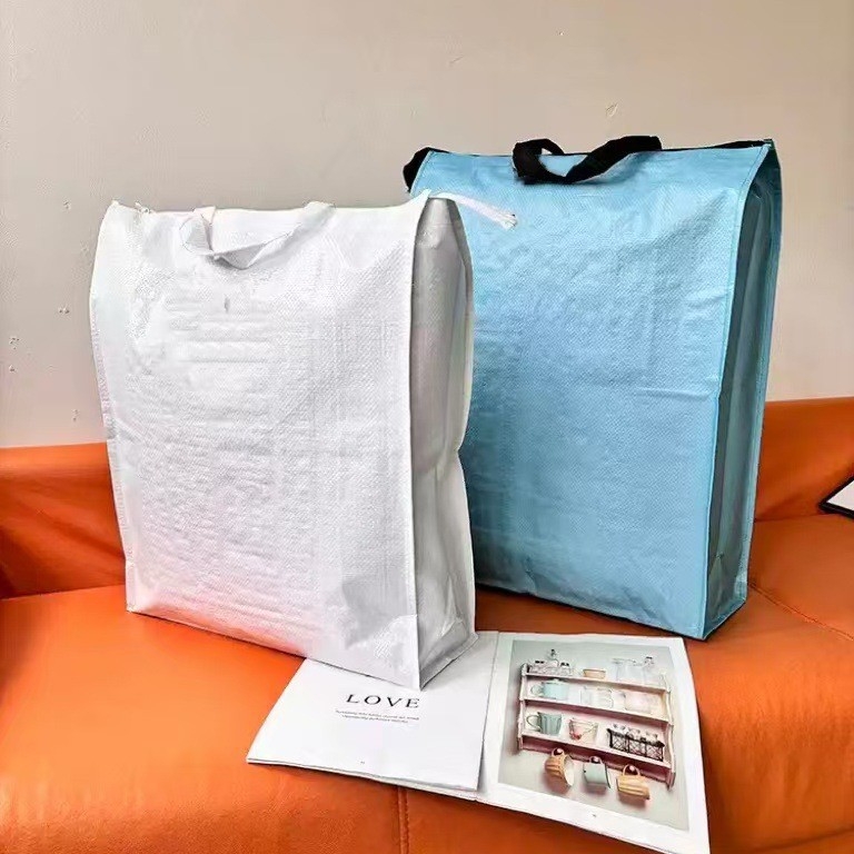 Geantă de mutat pentru ambalare, cu fermoar 3D, geantă din plasă țesută cu model piele de șarpe, capacitate foarte mare
