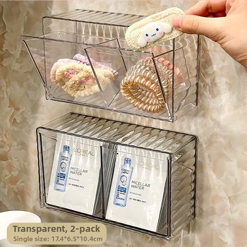 Organizator cosmetic transparent pentru oglindă, cu compartimente pentru bețișoare de bumbac, accesorii pentru păr, elastice, ruj și spațiu pentru pantofi