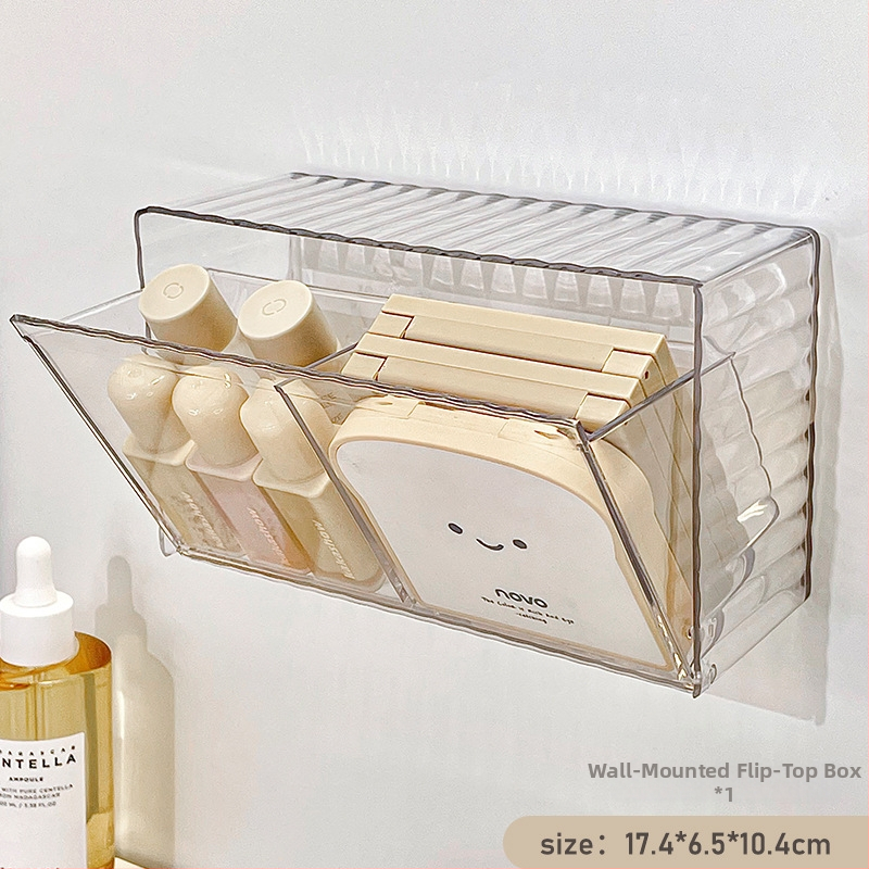 Organizator cosmetic transparent pentru oglindă, cu compartimente pentru bețișoare de bumbac, accesorii pentru păr, elastice, ruj și spațiu pentru pantofi