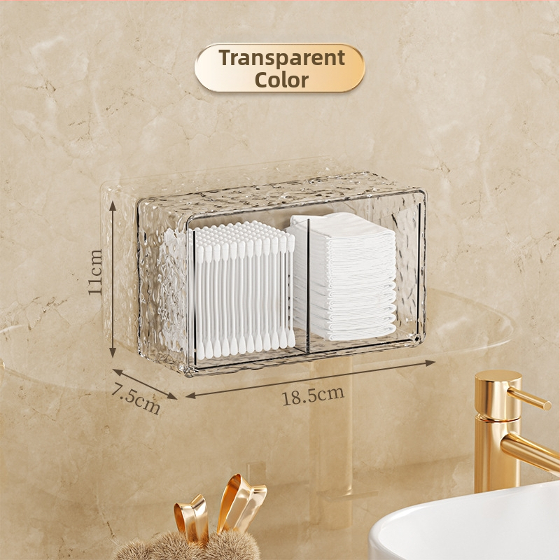 Organizator cosmetic transparent pentru oglindă, cu compartimente pentru bețișoare de bumbac, accesorii pentru păr, elastice, ruj și spațiu pentru pantofi