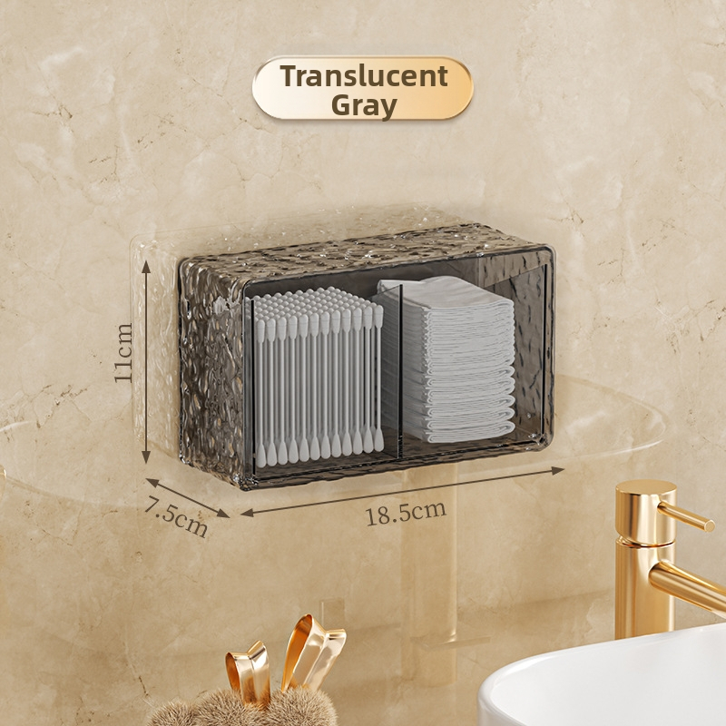 Organizator cosmetic transparent pentru oglindă, cu compartimente pentru bețișoare de bumbac, accesorii pentru păr, elastice, ruj și spațiu pentru pantofi