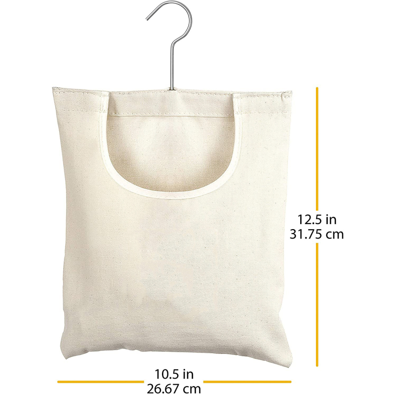 Sac de depozitare suspendabil din pânză pentru cleme de rufe, 32×27 cm, design modern minimalist