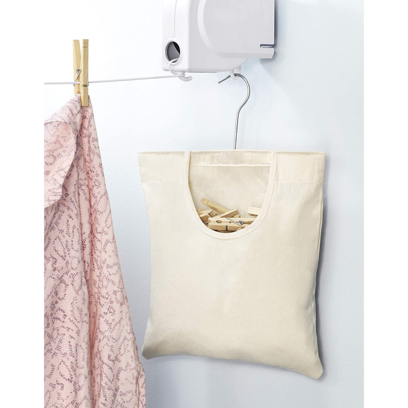 Sac de depozitare suspendabil din pânză pentru cleme de rufe, 32×27 cm, design modern minimalist