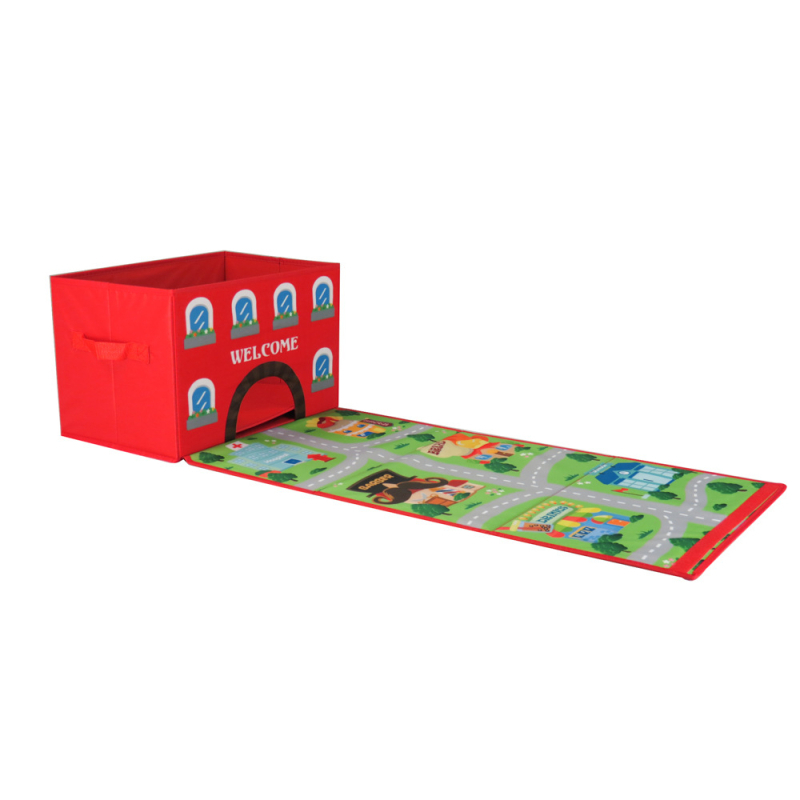 Cutie de depozitare pentru jucării ale copiilor și covoraș de podea pentru târâre, cutie de depozitare din material textil cu capacitate mare pentru uz casnic