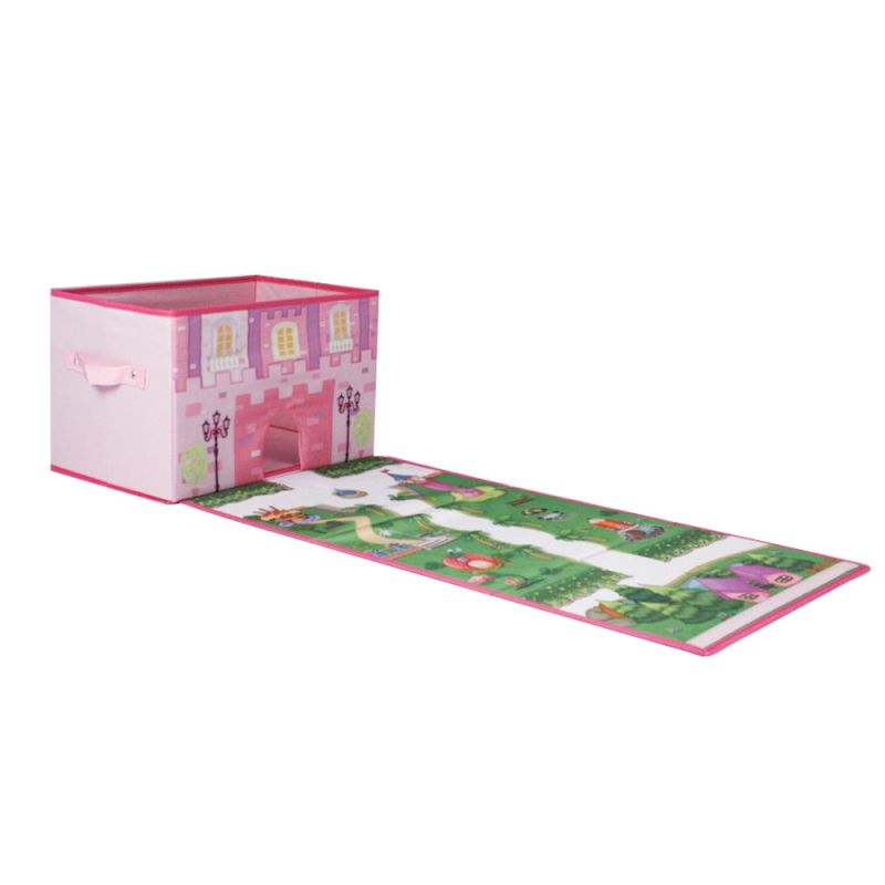 Cutie de depozitare pentru jucării ale copiilor și covoraș de podea pentru târâre, cutie de depozitare din material textil cu capacitate mare pentru uz casnic