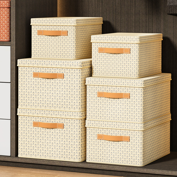 Bertrand Cutie de depozitare din țesătură, aspect ușor luxos, pliabilă cu mâner, protecție la praf și umezeală, organizare garderobă, 10–20 L