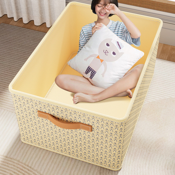 Bertrand Cutie de depozitare din țesătură, aspect ușor luxos, pliabilă cu mâner, protecție la praf și umezeală, organizare garderobă, 10–20 L