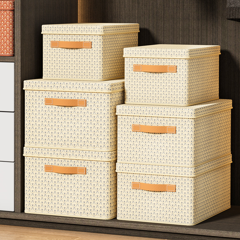 Bertrand Cutie de depozitare din țesătură, aspect ușor luxos, pliabilă cu mâner, protecție la praf și umezeală, organizare garderobă, 10–20 L