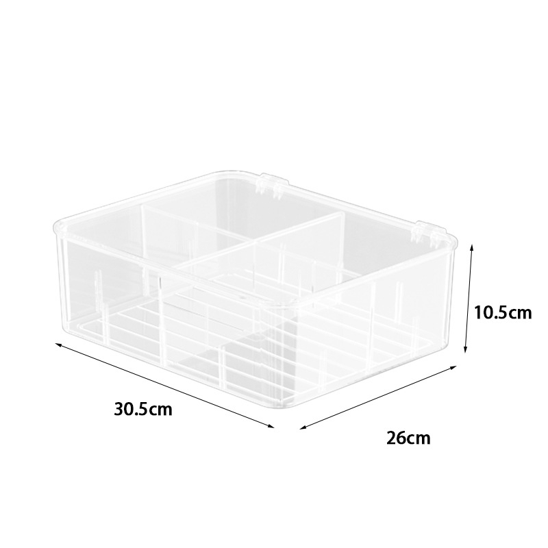 Organizator transparent pentru lenjerie, cu compartimente, 3 în 1 pentru garderoba dormitorului (șosete și lenjerie)