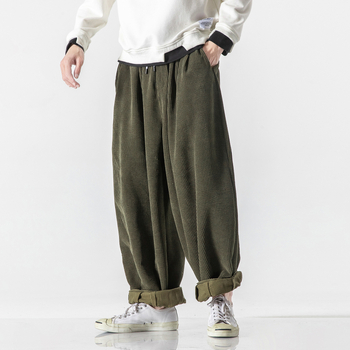 Pantaloni casual pentru bărbați corduroy harém, 2022 toamnă-iarnă, croi lejer, largi, plus size
