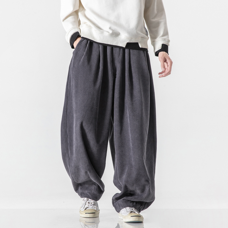 Pantaloni casual pentru bărbați corduroy harém, 2022 toamnă-iarnă, croi lejer, largi, plus size