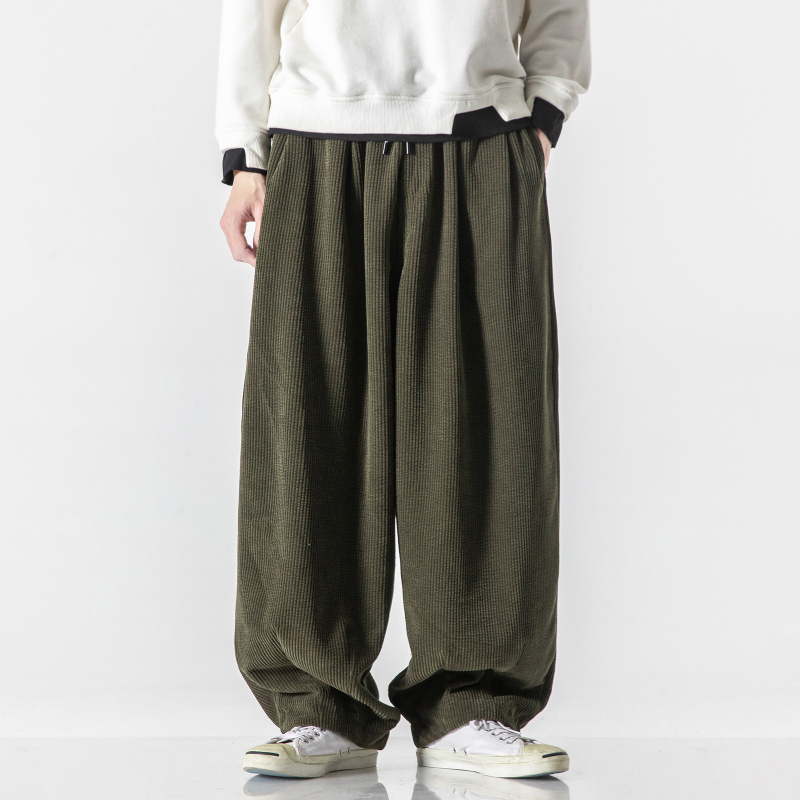 Pantaloni casual pentru bărbați corduroy harém, 2022 toamnă-iarnă, croi lejer, largi, plus size