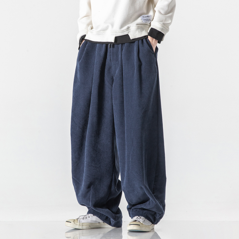 Pantaloni casual pentru bărbați corduroy harém, 2022 toamnă-iarnă, croi lejer, largi, plus size