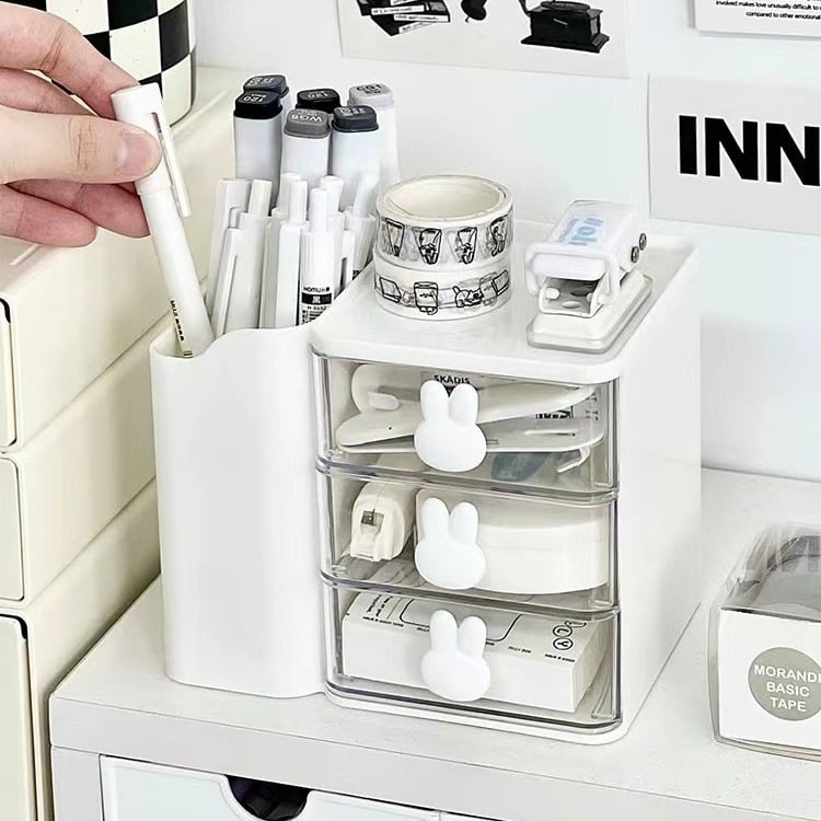 Cutie modulară de depozitare cu compartimente, pentru cosmetice și rechizite de birou, organizator cu mai multe niveluri
